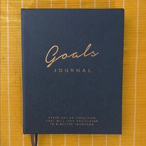 Navy Blue Goals Journal with Gold Lettering